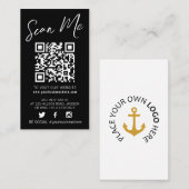 Qr code scant zwart monotone simpele sociale logo visitekaartje (Voorkant / Achterkant)