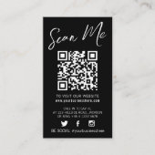 Qr code scant zwart monotone simpele sociale logo visitekaartje (Voorkant)