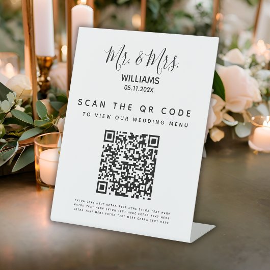 Qr Code Scantabel Digitaal Weddenschap Menu Qr Reclamebord Met Voetstuk