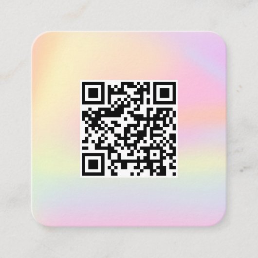 QR Code Schattigee Rainbow Holograph Make Up Nail  Vierkante Visitekaartje (Voorkant)