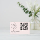 QR-Code, Schönheit, Logo, Linie Art Pink Visitekaartje (Staand voorkant)