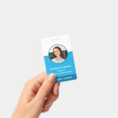 QR-code School Docent Foto Blauwe ID-badge Badge (Handheld)