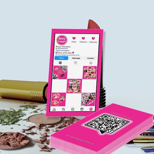 QR Code Schoonheid Cosmetische Trendy Instagram Sc Visitekaartje