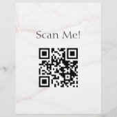 QR Code Schoonheidssalon Aangepast Logo Roze Marme Flyer (Achterkant)