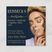 QR Code Schoonheidssalon Foto Bedrijf Vierkante Visitekaartje (Voorkant)
