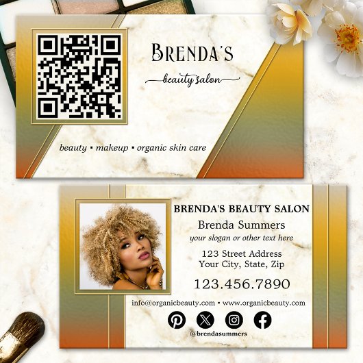 QR Code Schoonheidssalon Sociale Media Foto Visitekaartje