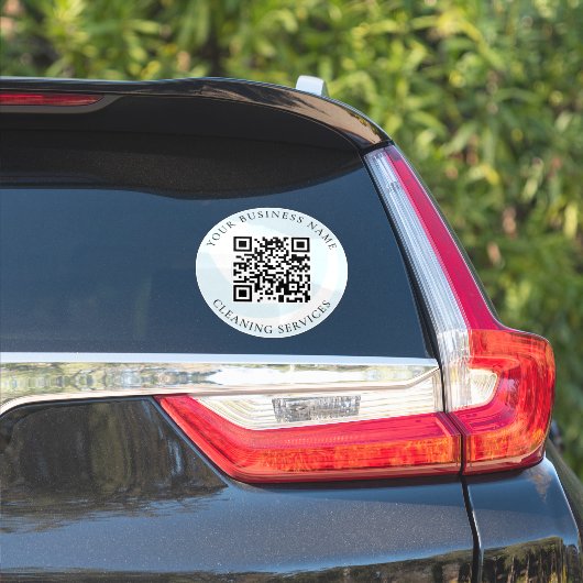 QR Code Schoonmaak Service Business Car Vinyl Deca Sticker (Auto Zijkant)