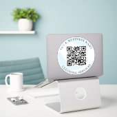 QR Code Schoonmaakbedrijf Auto Vinyl Sticker (Laptop op bureau)