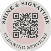 QR Code Schoonmaakbedrijf Auto Vinyl Sticker (Voorkant)
