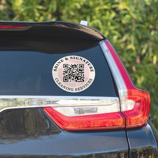 QR Code Schoonmaakbedrijf Auto Vinyl Sticker (Auto Zijkant)