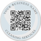 QR Code Schoonmaakbedrijf Vinyl Sticker (Voorkant)