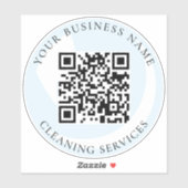 QR Code Schoonmaakbedrijf Vinyl Sticker (Vel)