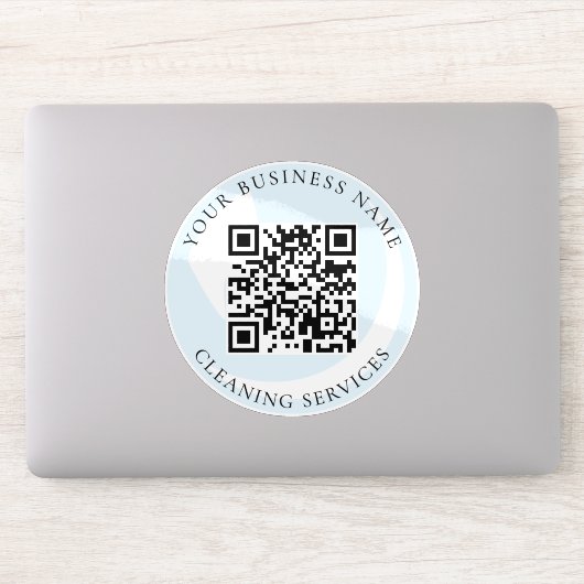 QR Code Schoonmaakbedrijf Vinyl Sticker (Computer)