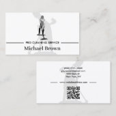 QR-code schoonmaakservice voor schoonmaakpersoneel Visitekaartje (Voorkant / Achterkant)