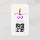 QR Code Scissor Haarstylist Visitekaartje (Achterkant)