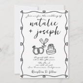 QR Code Scribble Hand getekend Geschreven Unieke b Kaart (Voorkant)