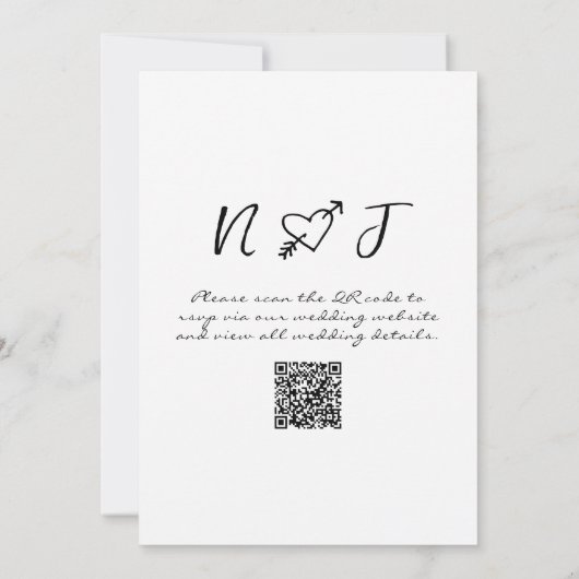 QR Code Scribble Hand getekend Geschreven Unieke b Kaart (Achterkant)