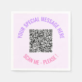QR Code Servetten Aangepaste Jouw tekst en kleuren (Voorkant)