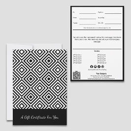 QR Code Service Note Zwart Wit Cadeaubon
