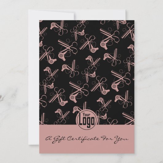 QR Code Service Opmerking Roze Stylist Cadeaubon (Voorkant)