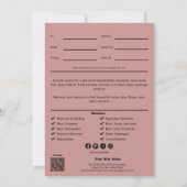 QR Code Service Opmerking Roze Stylist Cadeaubon (Achterkant)