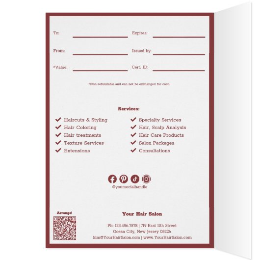 QR Code Services Happy Birthday Cadeaubon (Binnen (Links))