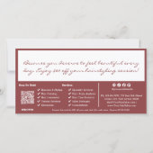 QR Code Services Salon Notitie Cadeaubon Kaart (Achterkant)