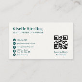 QR Code Short Term Rental Property Manager Visitekaartje (Achterkant)