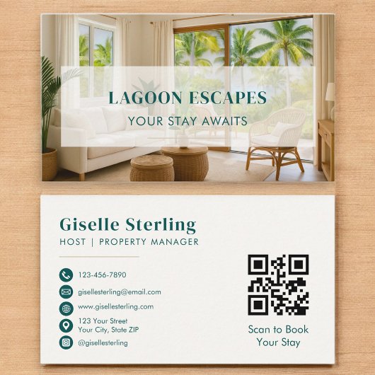 QR Code Short Term Rental Property Manager Visitekaartje