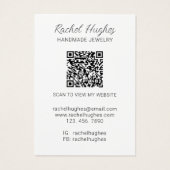 QR Code Sieraden Bloemige Ketting Displaykaart Visitekaartje (Achterkant)