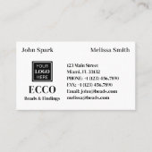QR-code Sieraden Business Monogram en Logo Modern Visitekaartje (Voorkant)