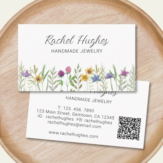 QR Code Sieraden Floral Visitekaartje