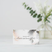 QR Code Sig Zwart Goud Blush Waterverf Agate Visitekaartje (Staand voorkant)