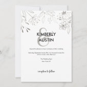 QR-code Silver Floral Weddenschap Kaart (Voorkant)