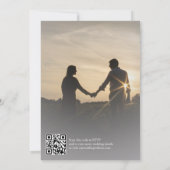 QR-code Silver Floral Weddenschap Kaart (Achterkant)