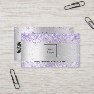 QR-code Silver Lavender Visitekaartje