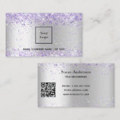 QR-code Silver Lavender Visitekaartje (Voorkant / Achterkant)