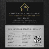 QR Code Silver Metallic Handyman Construction Visitekaartje
