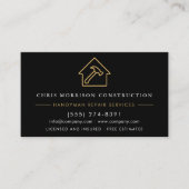 QR Code Silver Metallic Handyman Construction Visitekaartje (Voorkant)