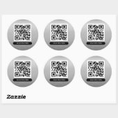 QR-code Silver Platinum Unieke Professional Trendy Ronde Sticker (Vel)
