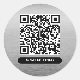 QR-code Silver Platinum Unieke Professional Trendy Ronde Sticker