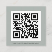 QR-code Silver Sage Green Wedding RSVP-behuizing Informatiekaartje (Achterkant)