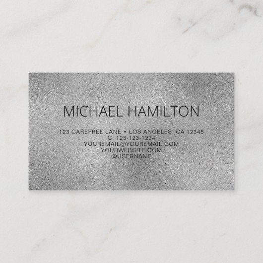 QR-code Silver Shimmer Visitekaartje (Achterkant)