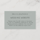 QR-code Silvery Sage Green Wedding Website Enclos Informatiekaartje (Voorkant)