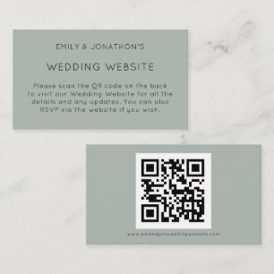 QR-code Silvery Sage Green Wedding Website Enclos Informatiekaartje