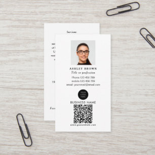 QR-code simpele moderne professionele makelaarfoto Visitekaartje