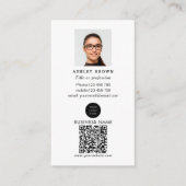 QR-code simpele moderne professionele makelaarfoto Visitekaartje (Voorkant)