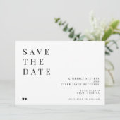 QR CODE Simple 4 photocollage typografie bruiloft Save The Date (Staand voorkant)