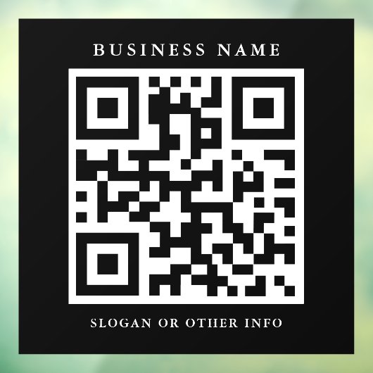 QR Code Simple Black Square Business Raamsticker (Vel 3)
