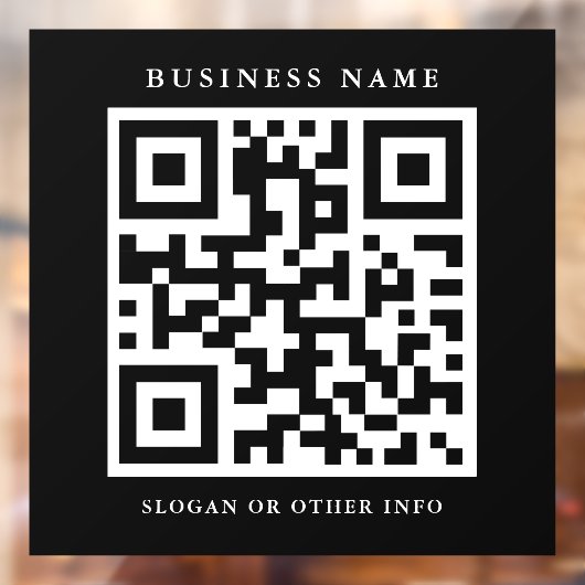 QR Code Simple Black Square Business Raamsticker (Vel 2)